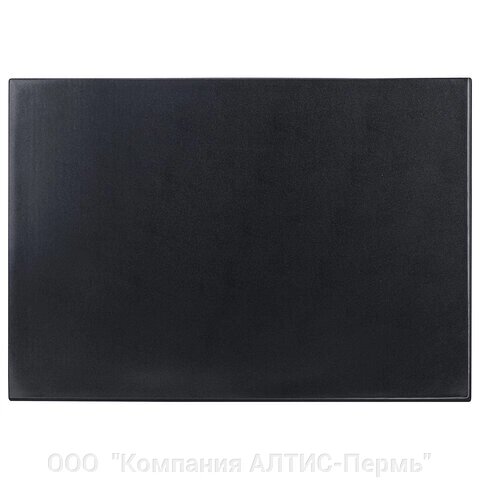 Коврик-подкладка настольный для письма (650х450 мм), с прозрачным карманом, черный, BRAUBERG, 236775 - фото