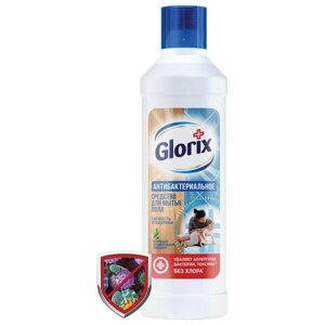 Средство для мытья пола дезинфицирующее 1 л, GLORIX (Глорикс) Свежесть Атлантики, без хлора, 62079