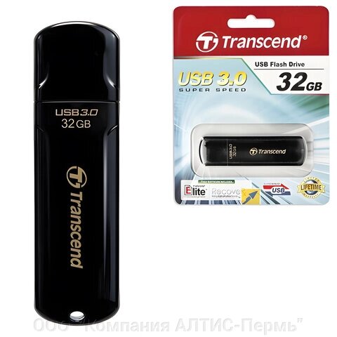 Флеш-диск 32 GB, transcend jetflash 700, USB 3.0, черный, TS32GJF700 - гарантия