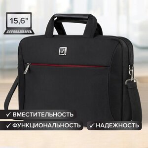 Сумка-портфель BRAUBERG с отделением для ноутбука 15-16, Control 2, 2 отделения, черная, 41х32х10 см, 240397