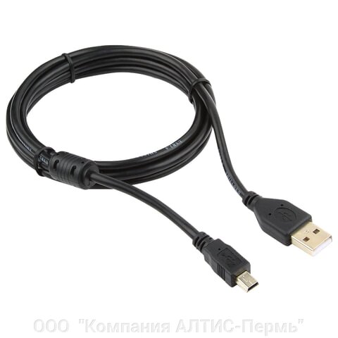 Кабель USB-mini USB 2.0 1,8 м, CABLEXPERT, 1 фильтр, для портативных устройств и периферии, CCF-USB2-aM5P-6 - интернет магазин
