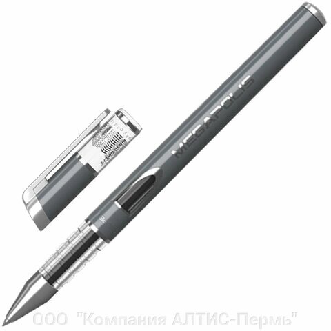 Ручка гелевая ERICH KRAUSE Megapolis Gel, ЧЕРНАЯ, корпус с печатью, узел 0,5 мм, линия письма 0,4 мм, 93 - обзор