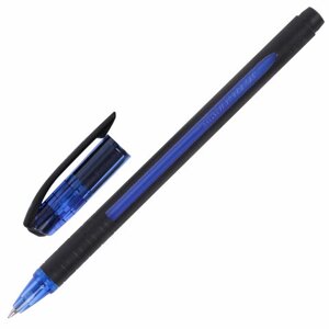 Ручка шариковая масляная с грипом UNI JetStream, СИНЯЯ, корпус синий, узел 0,7 мм, линия письма 0,35 мм