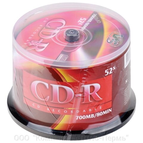 Диски CD-R VS 700 mb 52x cake box (упаковка на шпиле), комплект 50 шт., vscdrcb5001 - Россия
