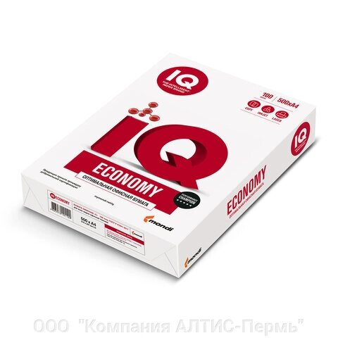 Бумага офисная а4, 80 г/м2, 500 л., марка с, IQ economy, 146%CIE) - Россия