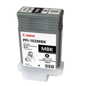 Картридж струйный CANON (PFI-102МBK) iPF500/510/F600/605/610/650/655/700, матовый, черный, оригинальный, 130 мл