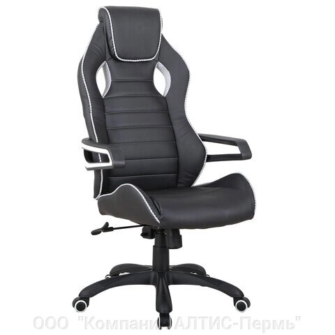 Кресло компьютерное BRABIX Techno Pro GM-003, экокожа, черное/серое, вставки серые, 531814 - Россия