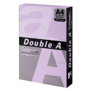 Бумага цветная DOUBLE A, А4, 80 г/м2, 500 л., пастель, фиолетовая