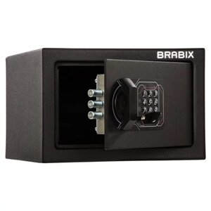 Сейф мебельный BRABIX SF-170EL, 170х260х230 мм, электронный замок, черный, 291143