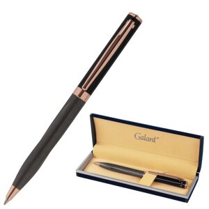 Ручка подарочная шариковая GALANT FACTURA, корпус черный/оружейный металл, детали розовое золото, узел 0,7 мм, синяя,