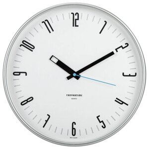 Часы настенные TROYKATIME (TROYKA) 77777710, круг, белые, серебристая рамка, 30,5х30,5х3,5 см