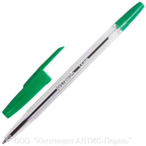Ручка шариковая BRAUBERG Line, ЗЕЛЕНАЯ, корпус прозрачный, узел 1 мм, линия письма 0,5 мм, 141342 - отзывы