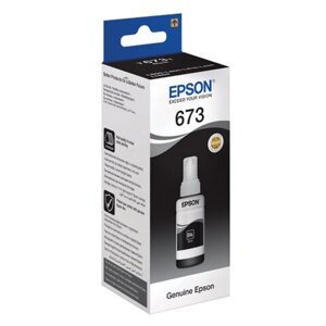Чернила EPSON 673 (T6731) для СНПЧ Epson L800/L805/L810/L850/L1800, черные, ОРИГИНАЛЬНЫЕ