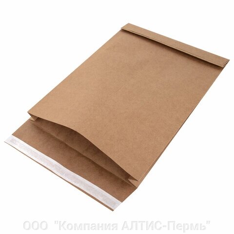 Конверт-пакет В4 объемный (250х353х40 мм), до 300 листов, крафт-бумага, отрывная полоса, 391157 - доставка