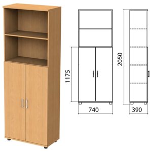 Шкаф полузакрытый Монолит, 740х390х2050 мм, цвет бук бавария (КОМПЛЕКТ)