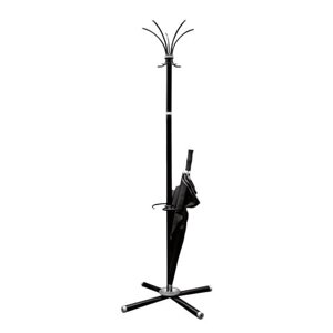 Вешалка-стойка Классикс-ТМ3, 1,86 м, крестовина 70х70 см, 5 крючков + место для зонтов, металл, черная