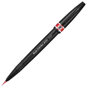 Ручка-кисть PENTEL Brush Sign Pen Artist, линия письма 0,5-5 мм, красная, SESF30C-B