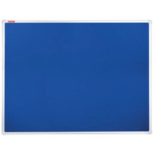 Доска c текстильным покрытием для объявлений 90х120 см синяя, ГАРАНТИЯ 10 ЛЕТ, BRAUBERG, 231701