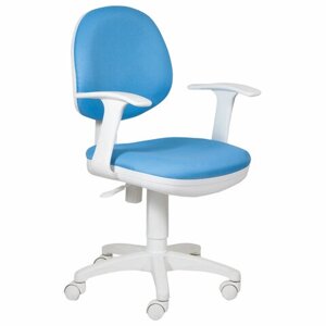 Кресло CH-W356AXSN с подлокотниками, голубое, пластик белый