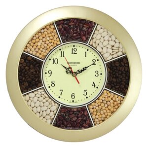 Часы настенные TROYKATIME (TROYKA) 11171141, круг, Часы-специи, золотая рамка, 29х29х3,5 см