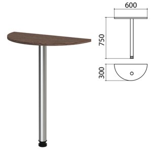 Стол приставной полукруг Канц, 600х300х750 мм, цвет венге (КОМПЛЕКТ)