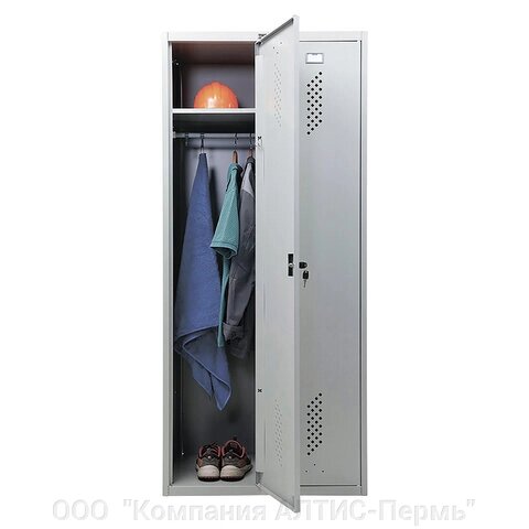 Шкаф металлический для одежды ПРАКТИК LS-21-80, двухсекционный, 1830х813х500 мм, 35 кг - фото