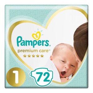 Подгузники 72 шт. PAMPERS (Памперс) Premium Care Newborn, размер 1 (2-5 кг)