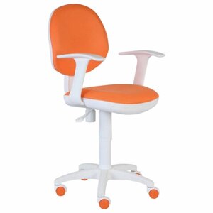 Кресло CH-W356AXSN с подлокотниками, оранжевое, пластик белый