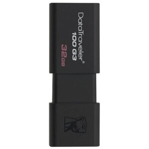 Флеш-диск 32 GB KINGSTON DataTraveler 100 G3 USB 3.0, черный, DT100G3/32GB