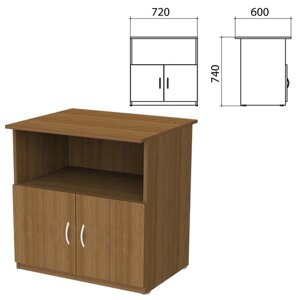 Тумба для оргтехники Бюджет, 720х600х740 мм, 2 двери, орех французский