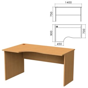 Стол письменный эргономичный Монолит, 1400х900х750 мм, левый, цвет бук бавария, СМ5.1