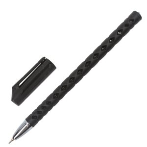 Ручка шариковая масляная BRAUBERG Orient, ЧЕРНАЯ, корпус черный, игольчатый узел 0,7 мм, линия письма 0,35 мм, 143000