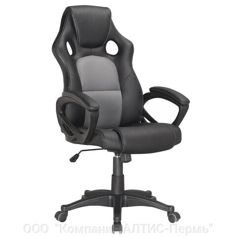 Кресло компьютерное BRABIX Rider Plus EX-544 КОМФОРТ, экокожа, черное/серое, 531582 - описание