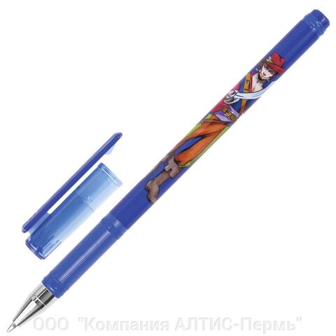 Ручка шариковая BRAUBERG Корсары, СИНЯЯ, корпус с печатью, узел 0,7 мм, линия письма 0,35 мм, 141538 - характеристики