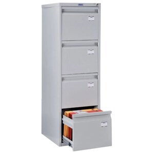 Шкаф картотечный ПРАКТИК A-44 1305х408х485 мм, 4 ящика для 168 подвесных папок, формат папок A4 (БЕЗ ПАПОК)