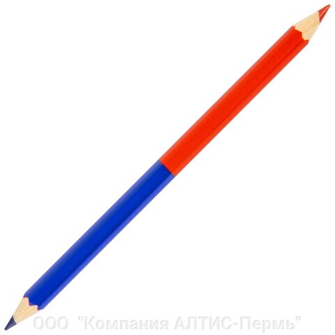 Карандаш двухцветный утолщённый KOH-I-NOOR, 1 шт., красно-синий, грифель 3,8 мм, картонная упаковка - гарантия