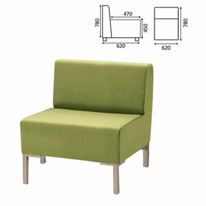 Кресло мягкое Хост М-43, 620х620х780 мм, без подлокотников, экокожа, светло-зеленое