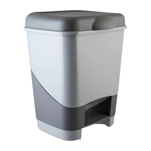 Ведро-контейнер 20 л с педалью, для мусора, 43х33х33 см, цвет серый/графит, 428-СЕРЫЙ