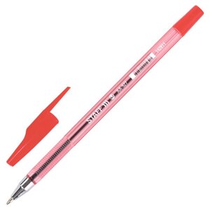Ручка шариковая STAFF AA-927, КРАСНАЯ, корпус тонированный, хромированные детали, 0,7 мм, линия 0,35 мм, 142811