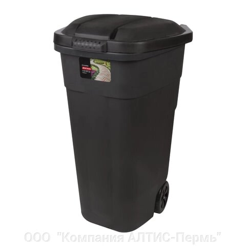 Контейнер 110 литров для мусора, с крышкой, на колесах, 84х54х58 см, пластиковый, PLAST TEAM, РТ9957 - Россия