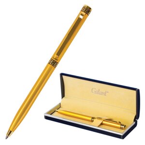 Ручка подарочная шариковая GALANT Ingrid, тонкий корпус, золотистый, золотистые детали, пишущий узел 0,7 мм, синяя,