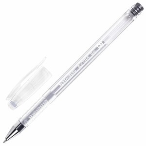 Ручка гелевая СЕРЕБРИСТАЯ BRAUBERG EXTRA SILVER, корпус прозрачный, 0,5 мм, линия 0,35 мм, 143913
