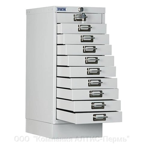 Шкаф металлический для документов ПРАКТИК MDC-A4/650/10, 10 ящиков, 650х277х405 мм, собранный - сравнение