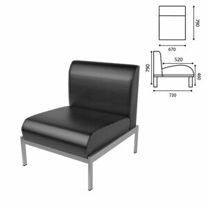 Кресло мягкое Дилан Д-22, 670х720х790 мм, без подлокотников, кожзам, черное