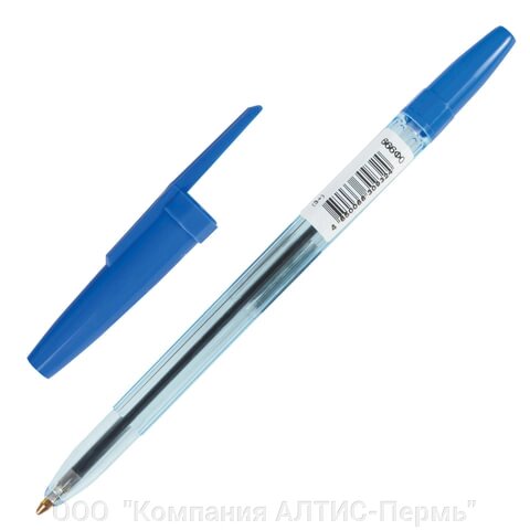 Ручка шариковая масляная Офис, СИНЯЯ, корпус тонированный синий, узел 1 мм, линия письма 0,7 мм, ОФ999 - особенности