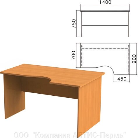 Стол письменный эргономичный Фея, 1400х900х750 мм, правый, цвет орех милан, СФ08.5 - особенности