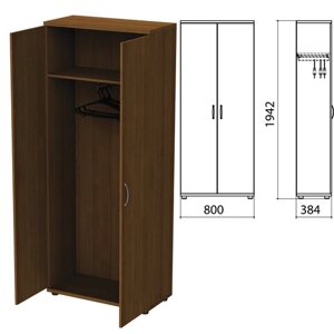 Шкаф для одежды Этюд, 768х370х1996 мм, орех (КОМПЛЕКТ)