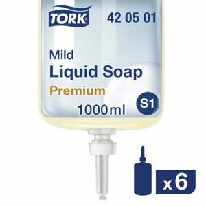Картридж с жидким мылом одноразовый TORK (Система S1) Premium, 1 л, 421501