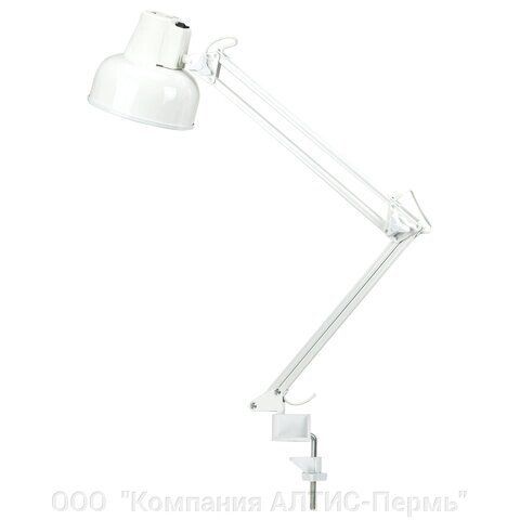 Настольная лампа светильник Бета на струбцине, цоколь Е27, белый - характеристики