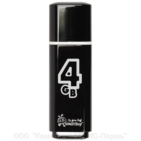 Флеш-диск 4 GB, smartbuy glossy, USB 2.0, черный, SB4gbgs-K - выбрать